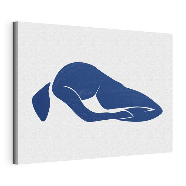 Dibujo en azul y blanco de una mujer tumbada Cuadros Dibujo en azul y blanco de una mujer tumbada