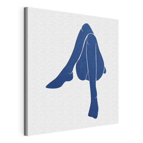 Dibujo en azul de las piernas de una mujer Cuadros Dibujo en azul de las piernas de una mujer