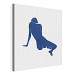 Cuadros Dibujo en azul de una mujer tumbada