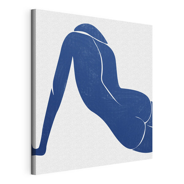 Dibujo en azul de una mujer Cuadros Dibujo en azul de una mujer