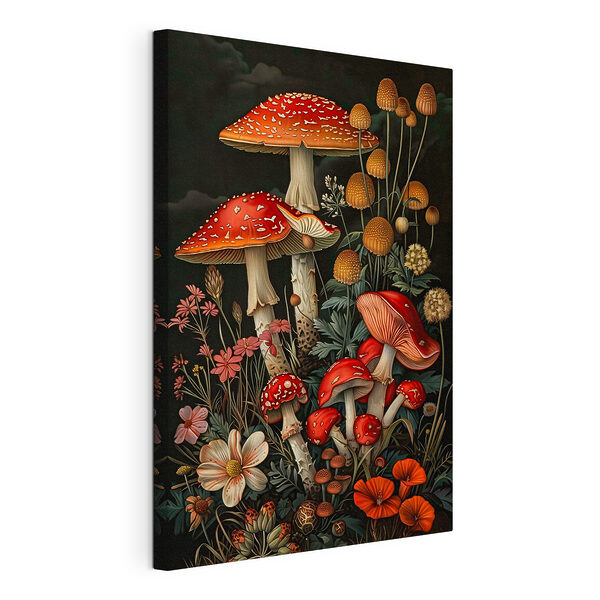 Cuadros Setas caprichosas y flores de colores vivos