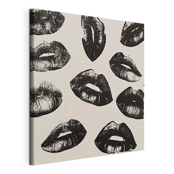 Cuadros Imagen en blanco y negro de unos labios