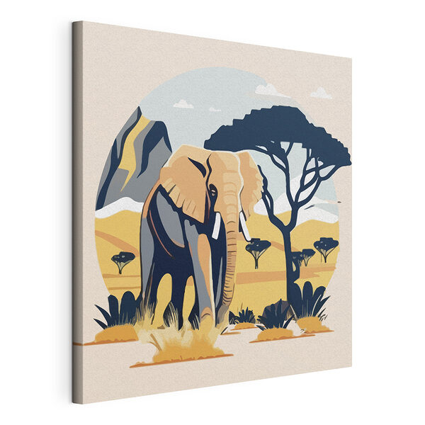 Elefante africano en una sabana llena de vida Cuadros Elefante africano en una sabana llena de vida