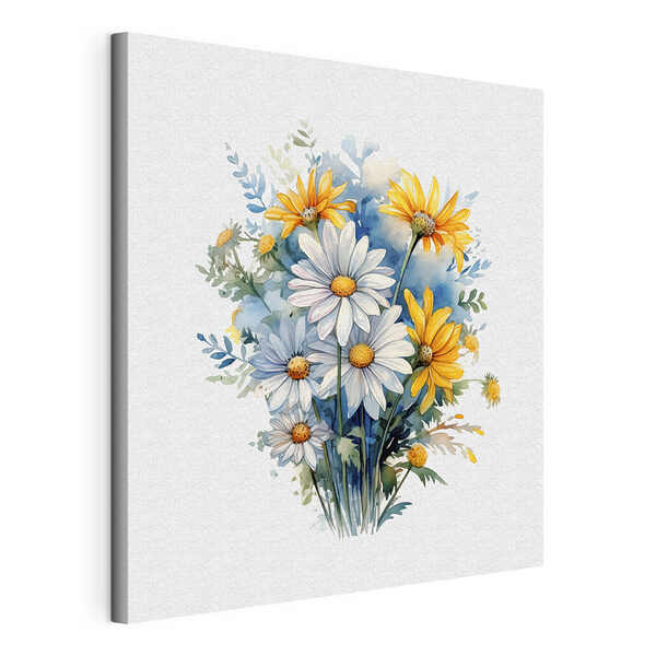Cuadros Flor amarilla con pétalos blancos