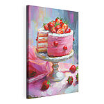 Cuadros Cuadro de una tarta con fresas por encima
