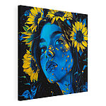 Cuadros Mujer con girasoles en el pelo