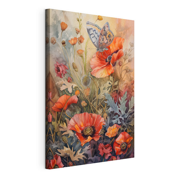 Cuadros Una mariposa descansa sobre unas amapolas de colores vivos (SKU: s38519) Cuadros Cuadros Una mariposa descansa sobre unas amapolas de colores vivos (SKU: s38519)