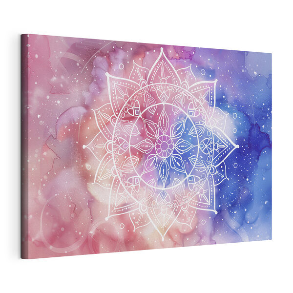 Cuadros Cuadros Mandala blanco sobre un fondo colorido (SKU: s38531)