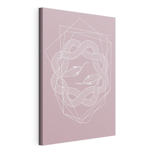 Diseño de serpientes sobre fondo rosa Cuadros Diseño de serpientes sobre fondo rosa