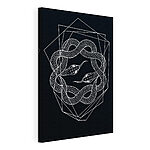 Cuadros Dibujo en blanco y negro de una serpiente