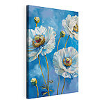Cuadros Flores blancas sobre fondo azul