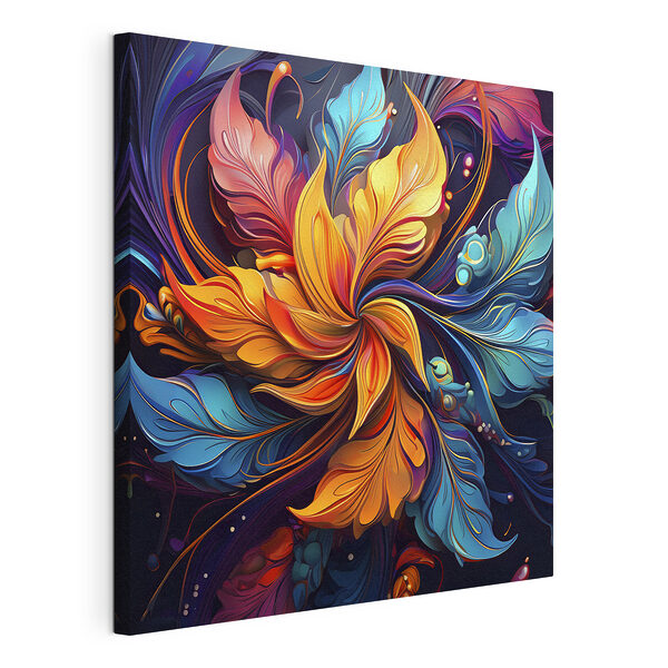 Diseño floral abstracto, vibrante y con remolinos Cuadros Diseño floral abstracto, vibrante y con remolinos