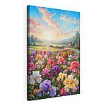 Cuadros Campo de flores con una casa al fondo