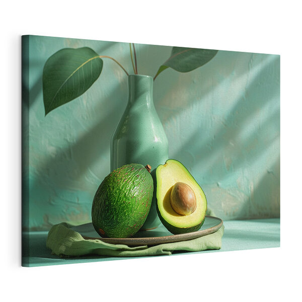 Cuadros Un aguacate cortado por la mitad