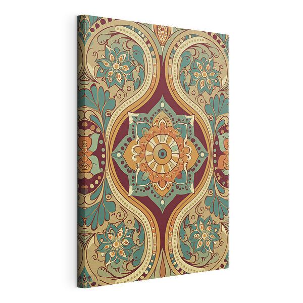 Cuadros Diseño con un colorido motivo floral tipo mandala