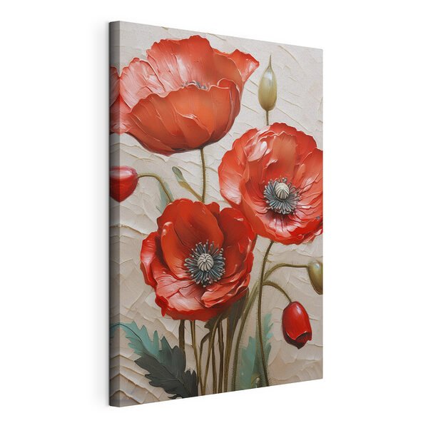 Amapolas de vivos colores en una obra de arte con textura Cuadros Amapolas de vivos colores en una obra de arte con textura