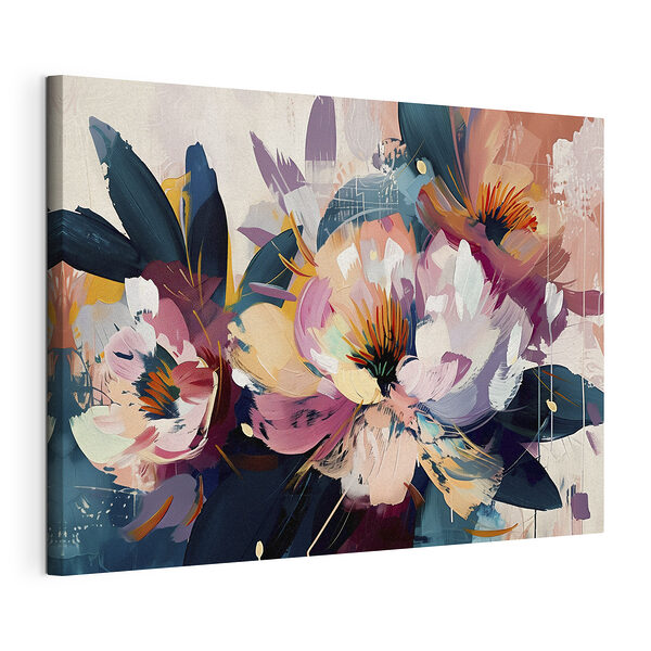 Cuadros Obra de arte floral abstracta y llena de colorido