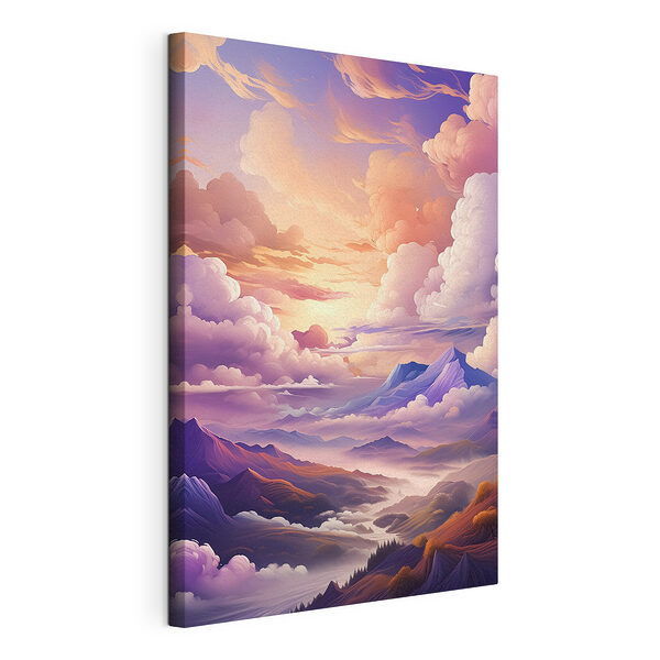 Cuadros Un majestuoso cielo en tonos pastel sobre las montañas