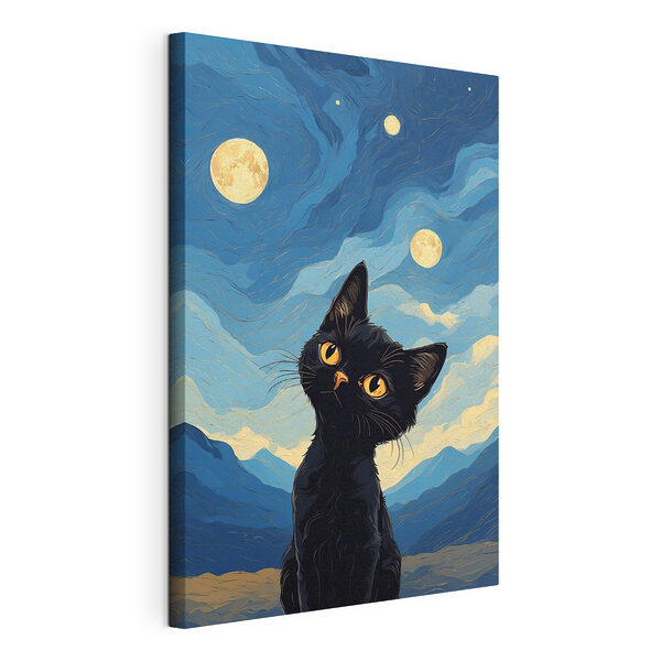 Cuadros Gato negro con ojos amarillos