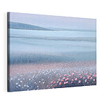 Cuadros Flores en tonos pastel junto a aguas tranquilas