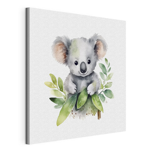 Cuadros Koala rodeado de hojas verdes