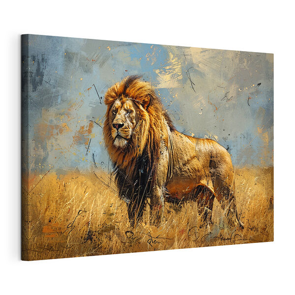Cuadros Un majestuoso león se yergue en la sabana