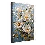 Cuadros Elegantes flores sobre un lienzo en tonos pastel