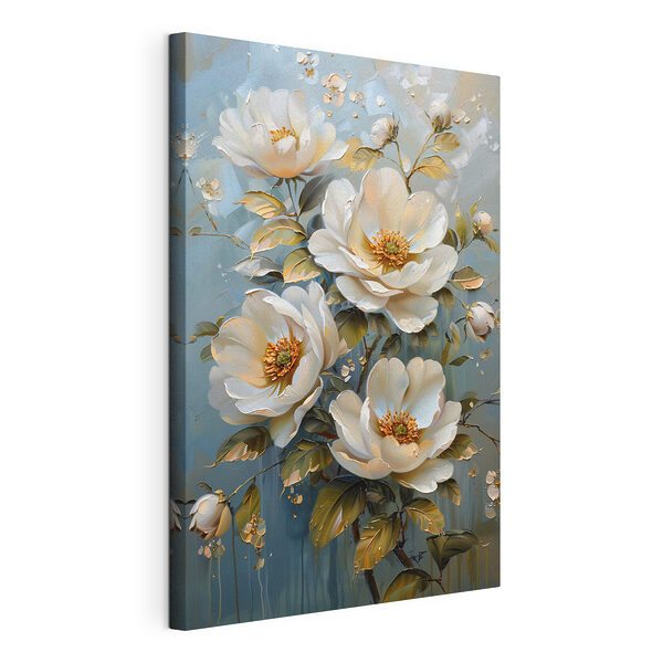 Elegantes flores sobre un lienzo en tonos pastel Cuadros Elegantes flores sobre un lienzo en tonos pastel