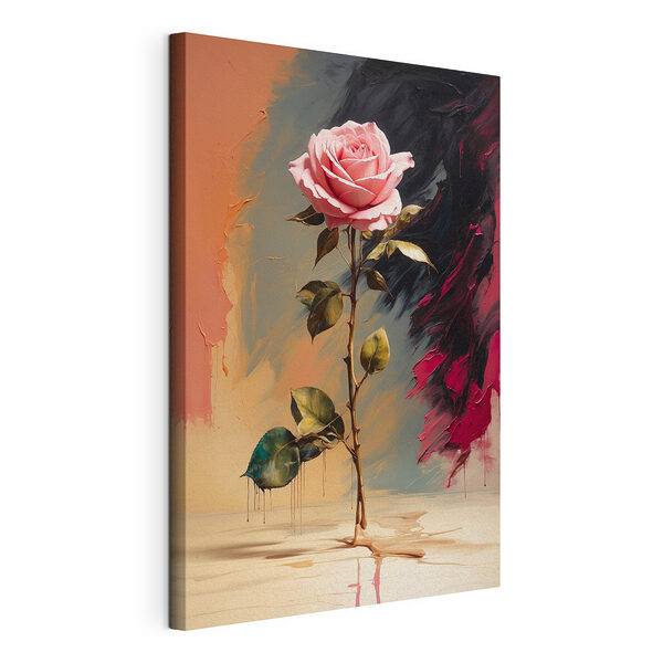 Una rosa rosa en un mundo abstracto Cuadros Una rosa rosa en un mundo abstracto