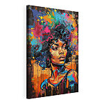 Cuadros Cuadro de una mujer con pintura de colores en la cara