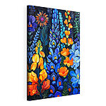 Cuadros Flores de colores vivos en una noche serena