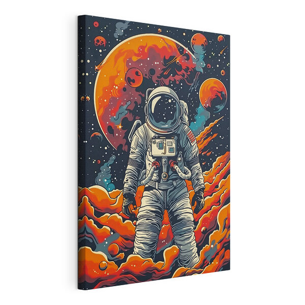 Un astronauta explora un espectacular paisaje cósmico Cuadros Un astronauta explora un espectacular paisaje cósmico