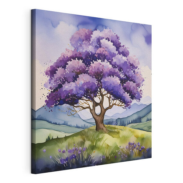Cuadros Cuadro de un árbol con flores moradas