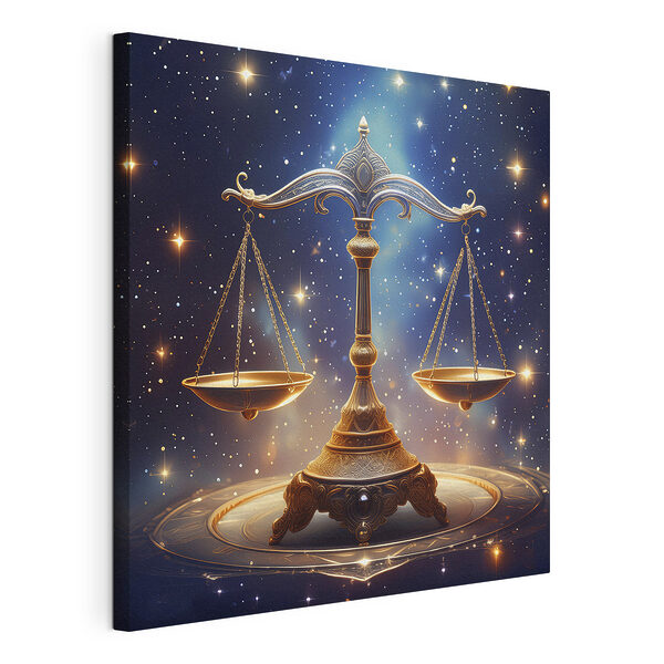 Cuadros La balanza de la justicia en un cielo estrellado