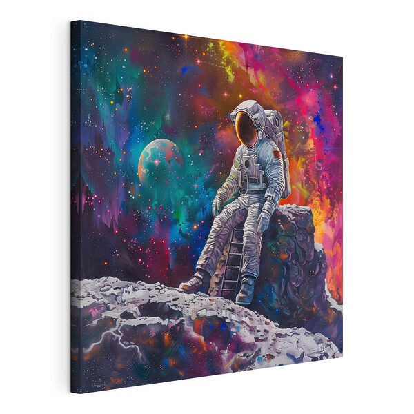 Cuadros Un astronauta contempla el colorido cosmos