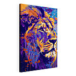 Cuadros Retrato de un león lleno de vida en colores vivos