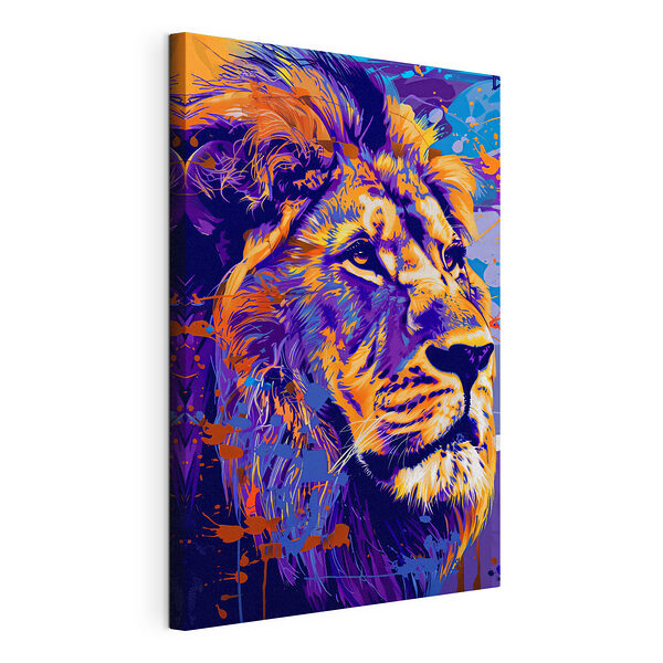 Retrato de un león lleno de vida en colores vivos Cuadros Retrato de un león lleno de vida en colores vivos
