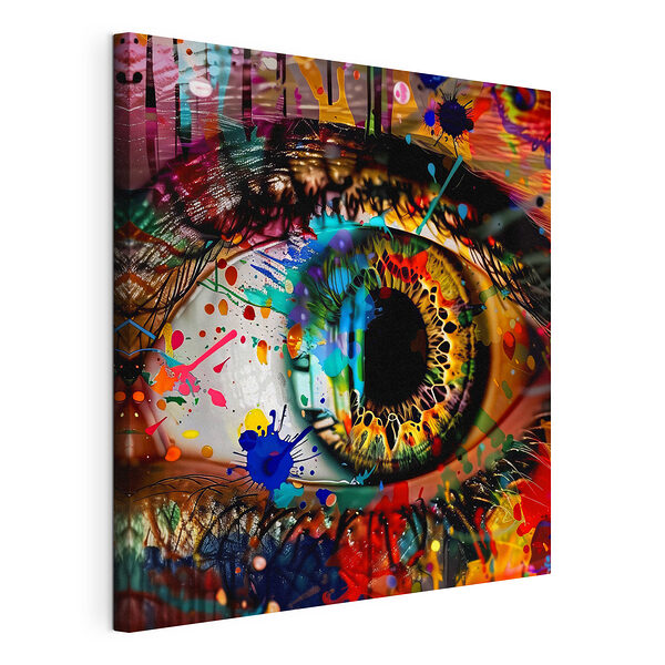 Cuadros Ojo colorido con salpicaduras de pintura