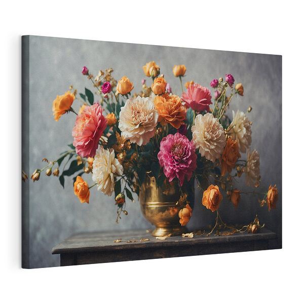 Jarrón con flores sobre una mesa Cuadros Jarrón con flores sobre una mesa