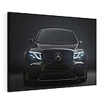 Cuadros Coche negro con las luces encendidas