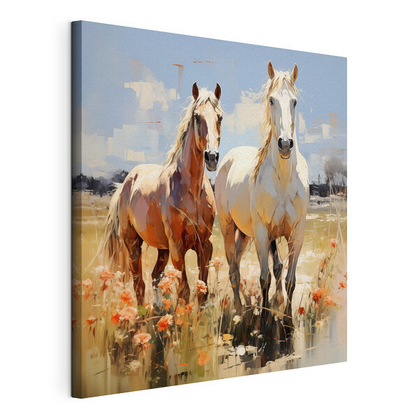 Cuadros Dos caballos en un prado