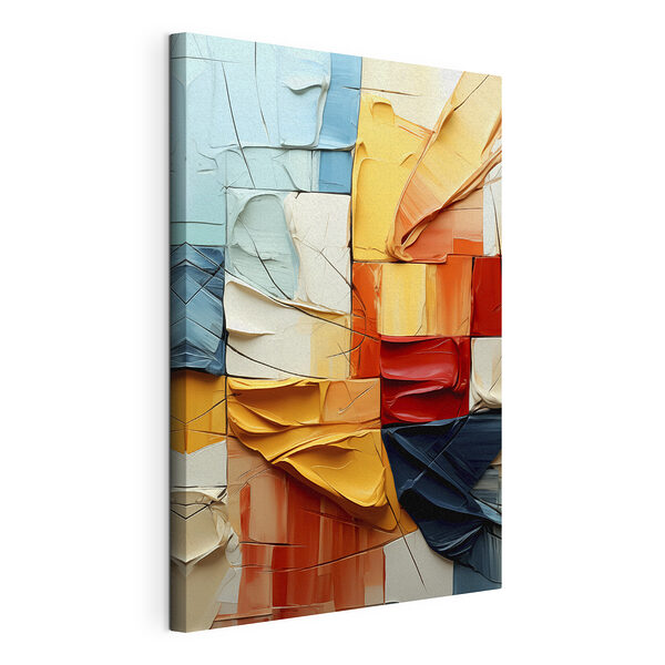 Cuadros Se funden bloques de pintura abstracta de colores vivos