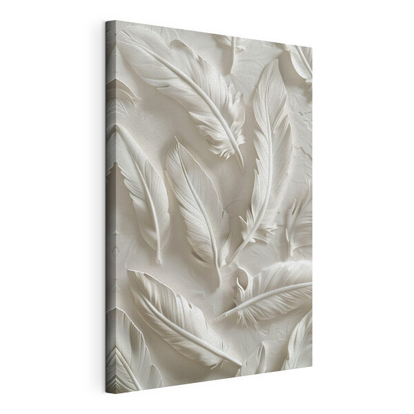Cuadros Talla de una pluma blanca en una pared