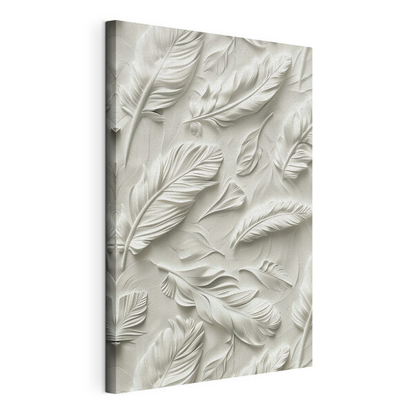 Talla de una pluma blanca en una pared Cuadros Talla de una pluma blanca en una pared