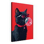 Cuadros Gato con gafas de sol y chicle