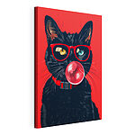 Cuadros Gato con gafas de sol y chicle
