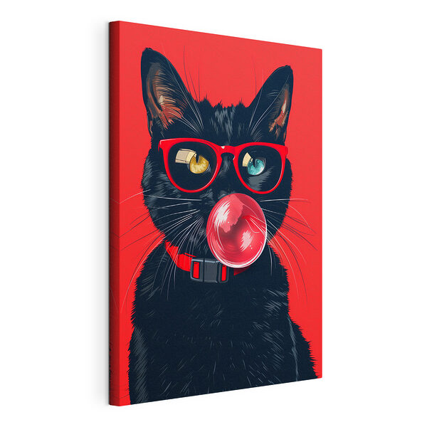 Cuadros Gato con gafas de sol y chicle