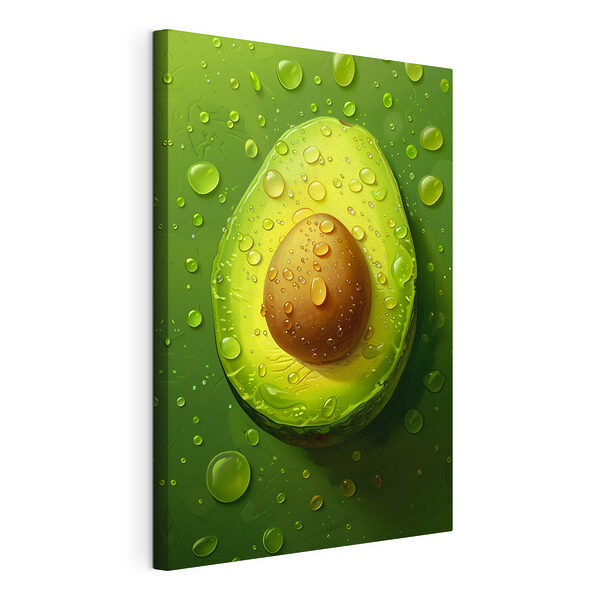 Cuadros Media aguacate con gotas relucientes