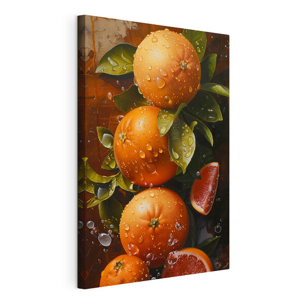 Ramo de naranjas con hojas y rodajas de naranja Cuadros Ramo de naranjas con hojas y rodajas de naranja
