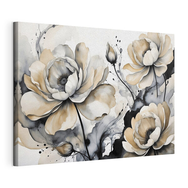 Pintura de flores sobre una superficie blanca Cuadros Pintura de flores sobre una superficie blanca